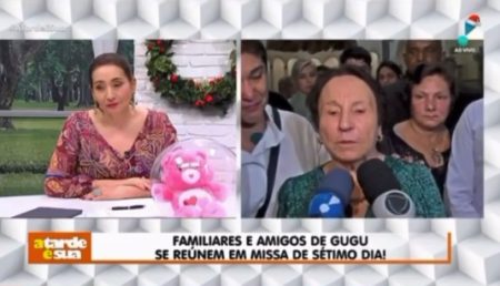 Mãe de Gugu desabafa após missa para o filho e emociona Sonia Abrão