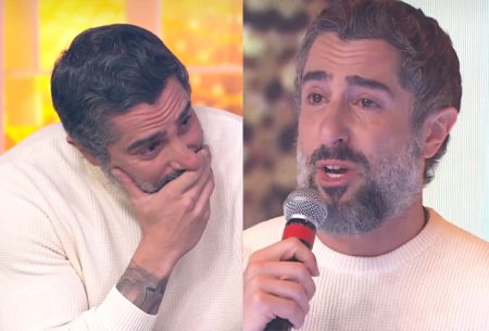 Marcos Mion emociona web ao chorar com presente deixado por Gugu