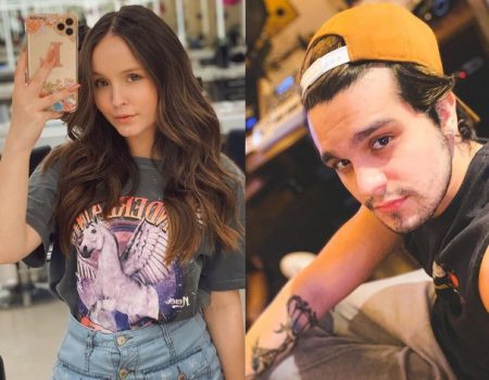 Luan Santana posa com Larissa Manoela e se declara para a atriz