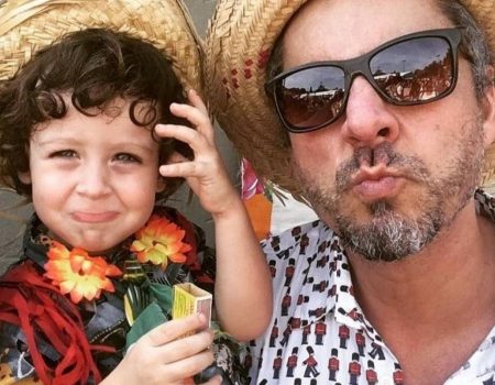 Alexandre Nero surge em clique raro com filho caçula e derrete a web