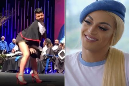 Fã de Pabllo Vittar rebola de shortinho em colação de grau e cantora reage