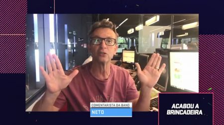 Na Band, Neto surpreende e grava vídeo para programa do SporTV