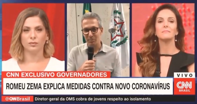 Na CNN Brasil, Romeu Zema erra e reação de Monalisa Perrone viraliza