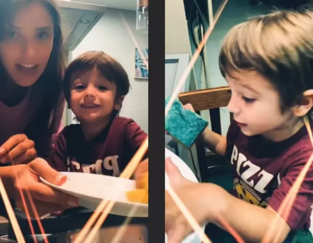 Rafa Brites ensina filho de 3 anos a lavar louça e ele tem reação inesperada