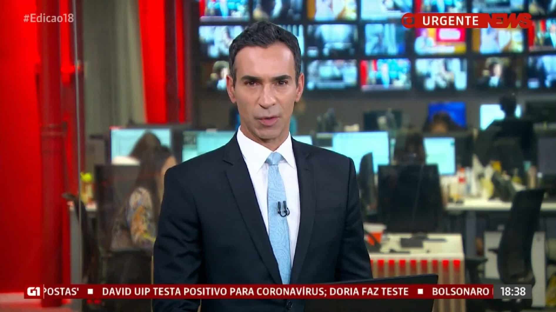 Com pandemia, César Tralli faz maratona na Globo e GloboNews