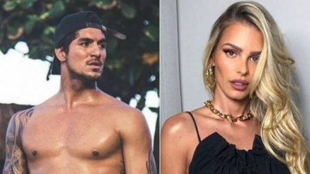 Sem esconder romance, Gabriel Medina e Yasmin Brunet surgem dançando juntos