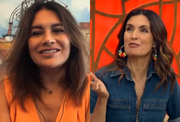 Dira Paes dá entrevista no Encontro e detalhe diverte Fátima Bernardes