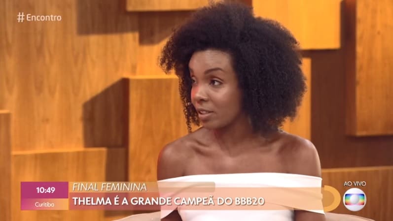 Thelma fala sobre vitória no BBB 2020 em desabafo com Fátima Bernardes