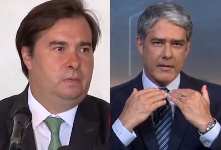 Rodrigo Maia surpreende e ironiza William Bonner sobre uso de máscara