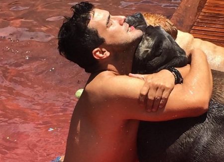 Satânica? Piscina vermelha de André Marques gera discussão e dá o que falar