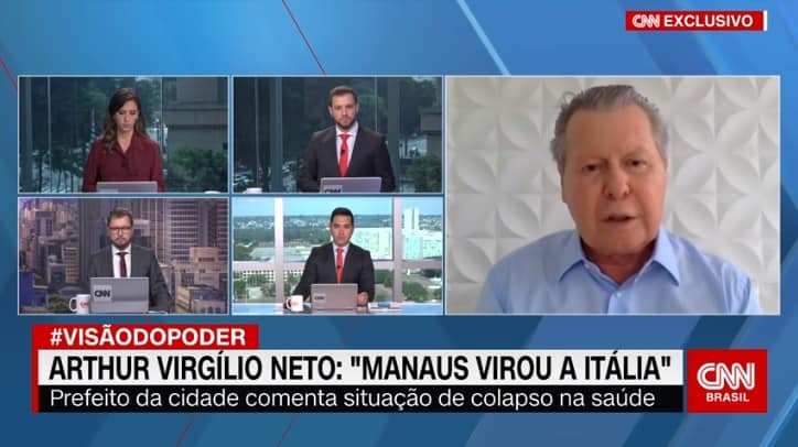 Na CNN Brasil, prefeito de Manaus se emociona e manda recado a Bolsonaro