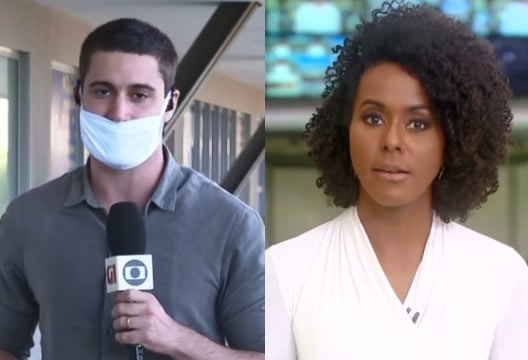Maju Coutinho dá bronca em repórter por uso incorreto de máscara ao vivo