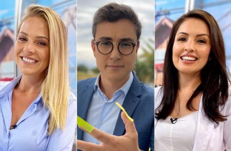 Jornalista do SBT dança funk no estúdio e colegas fazem brincadeira inusitada