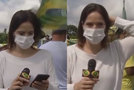 Repórter da Band é agredida por bolsonarista durante manifestação