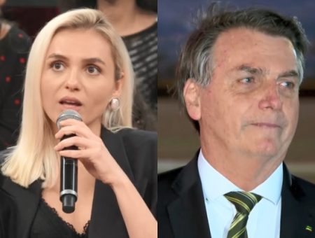 Monica Iozzi coloca laranja na boca de Bolsonaro e provoca com versículo da Bíblia