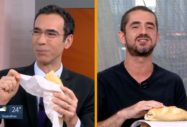 César Tralli dá puxão de orelha em Felipe Andreoli em telejornal da Globo