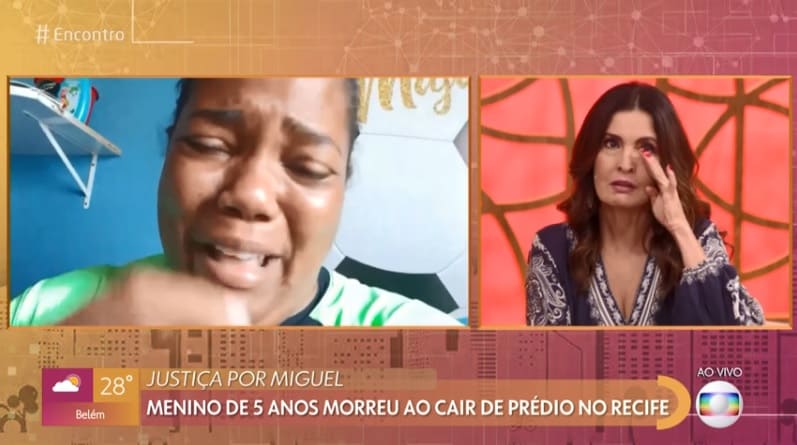 Fátima Bernardes chora ao vivo após desabafo da mãe de Miguel