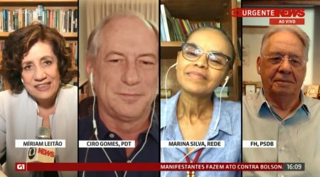 Audiência da TV: Debate entre Ciro, Marina e FHC rende 1º lugar à GloboNews