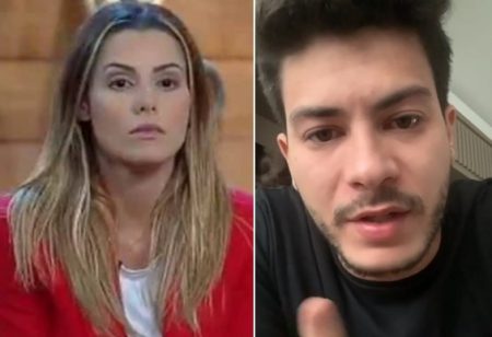 Suposta amante de Arthur Aguiar divulga áudio da mãe chorando após polêmica