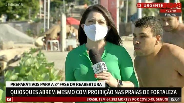 Homem grita contra Globo em transmissão ao vivo da GloboNews
