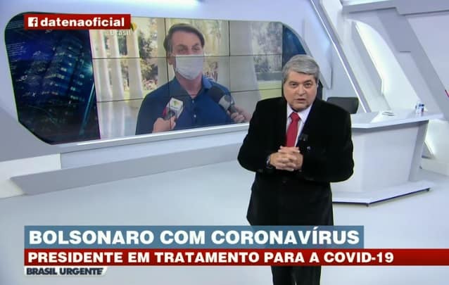 Datena reprova fala de Bolsonaro após presidente ser diagnosticado com covid-19