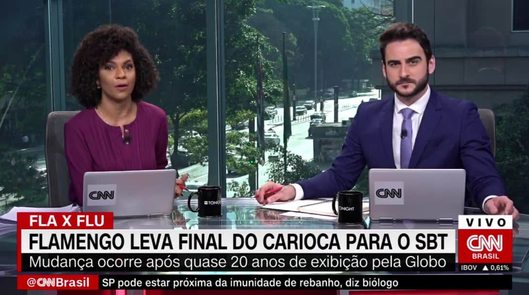 CNN Brasil provoca a Globo com notícia do Campeonato Carioca no SBT