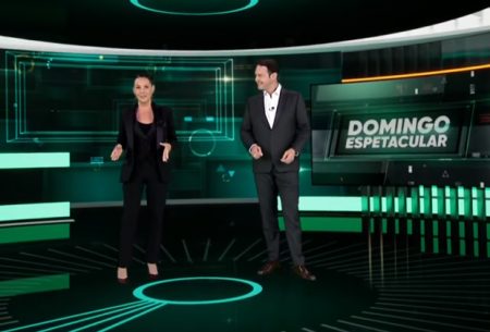 Com Carolina Ferraz, Domingo Espetacular estreia novo cenário e vira piada