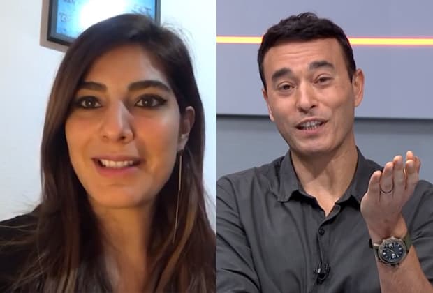 Andréia Sadi surpreende André Rizek no SporTV e manda ele dormir no sofá