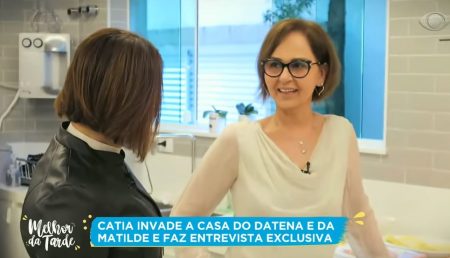 Em rara aparição, esposa de Datena diz como se apaixonou pelo apresentador