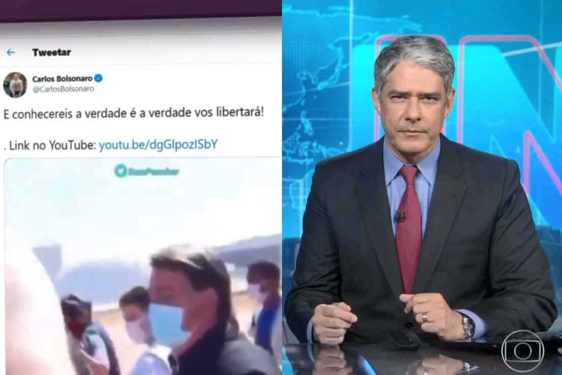JN relaciona vídeo verdadeiro com fake news de Carlos Bolsonaro; jornalista se manifesta