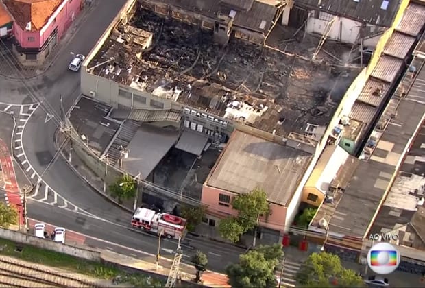 Globo surpreende e ignora Record ao falar de incêndio em galpão