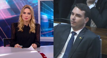 Prestes a deixar o SBT, Rachel Sheherazade ataca Flávio Bolsonaro em telejornal
