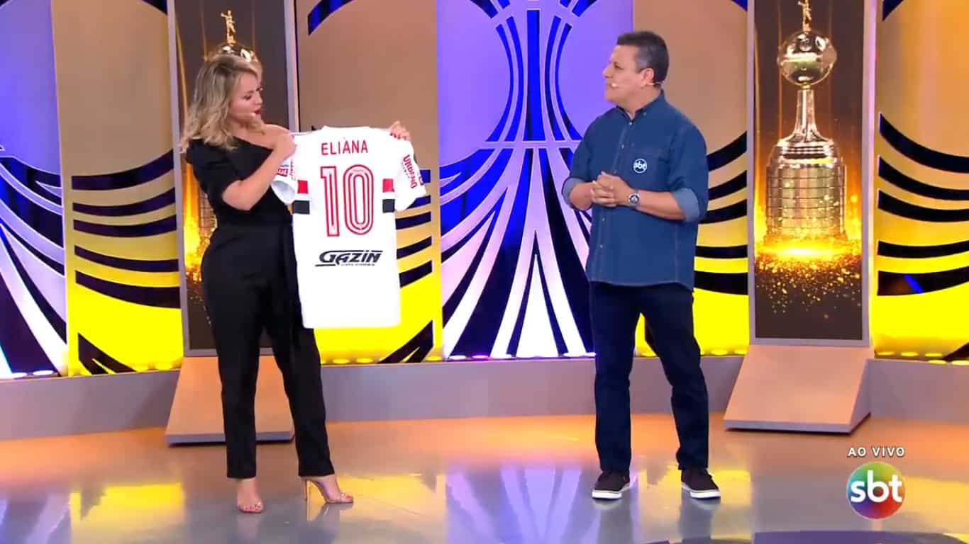 Torcedora do São Paulo, Eliana vira destaque em transmissão da Libertadores no SBT