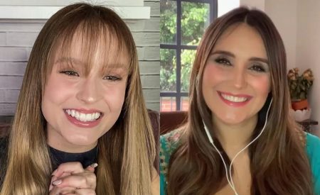Larissa Manoela tieta Dulce Maria e mostra homenagem no Altas Horas