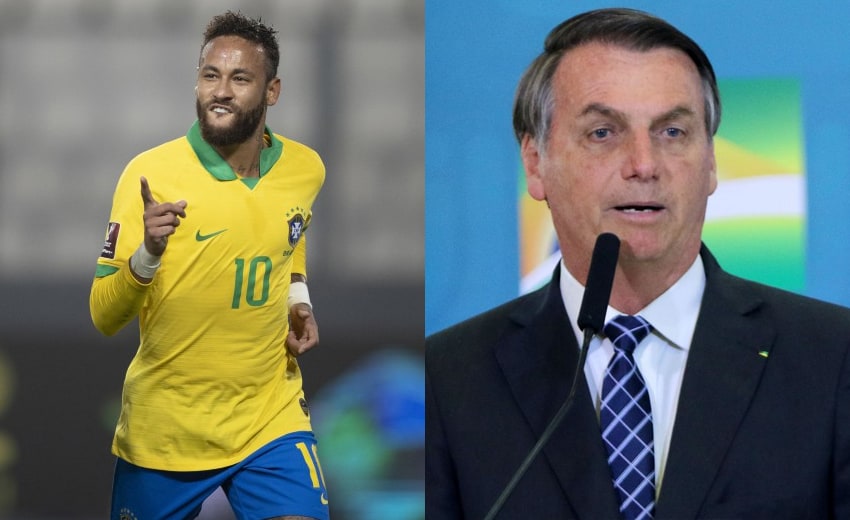 Narrador da TV Brasil manda abraço para Bolsonaro em partida da Seleção
