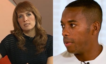 Poliana Abritta surpreende e reage à explicação de Robinho no Fantástico