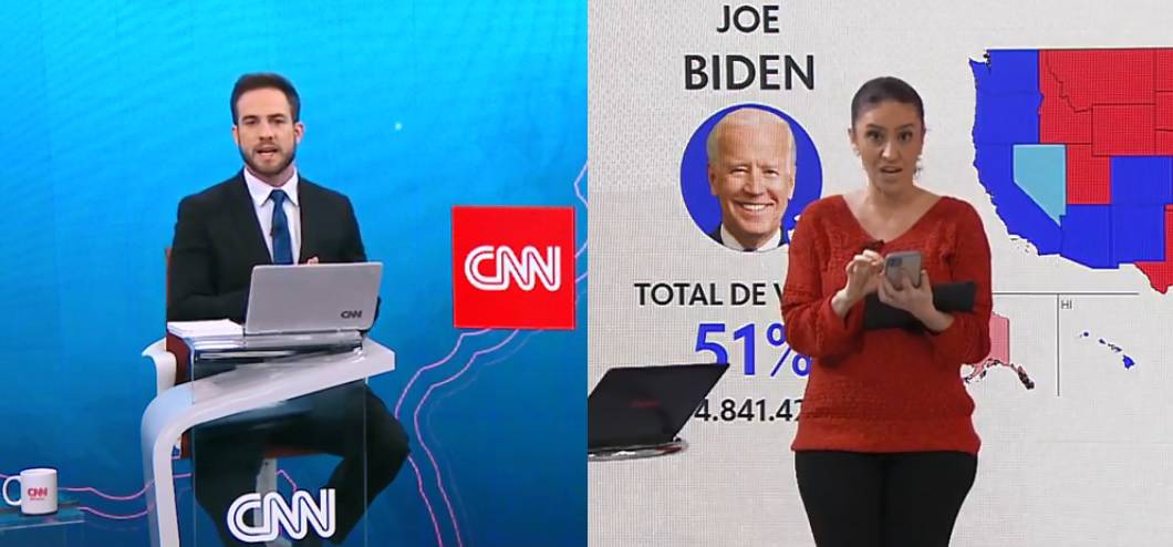 CNN Brasil e GloboNews revelam vitória de Joe Biden com 1 minuto de diferença