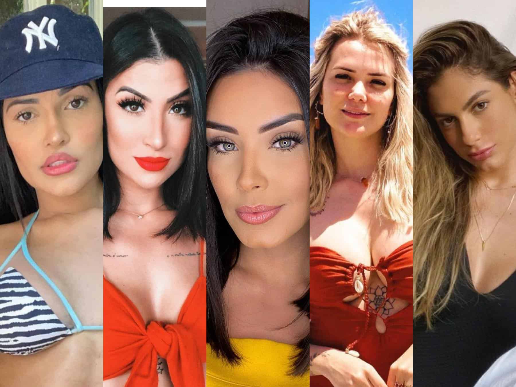 Ex-BBBs Flay, Bianca, Ivy, Marcela e Mari surgem de lingerie vermelha e web vai ao delírio