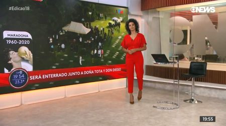 GloboNews erra informação sobre enterro de Maradona