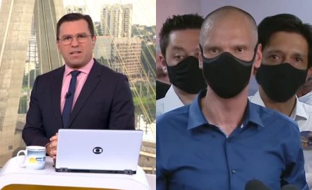 Rodrigo Bocardi reclama ao vivo de atitude de Bruno Covas com a Globo
