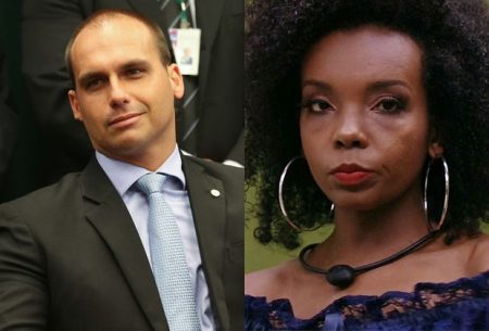Filho de Bolsonaro critica e chama ex-BBB Thelma de hipócrita