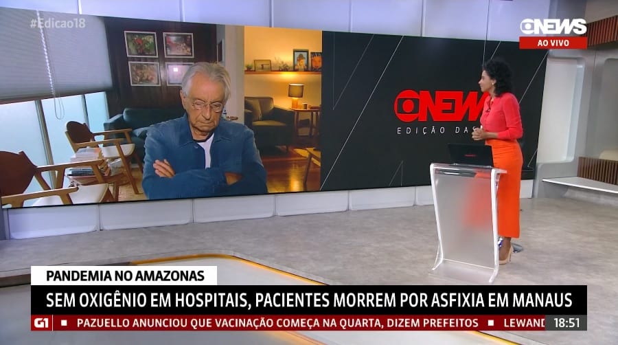 Fernando Gabeira aparece dormindo em telejornal da GloboNews