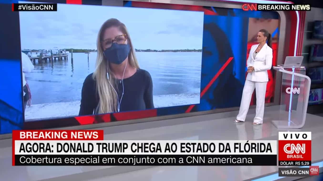 Patrícia Maldonado aparece na CNN Brasil para cobrir adeus a Trump