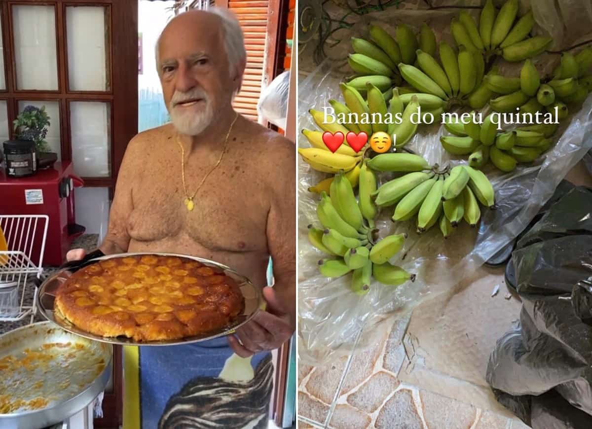 De toalha na cintura, Ary Fontoura mostra banana e revela segredo