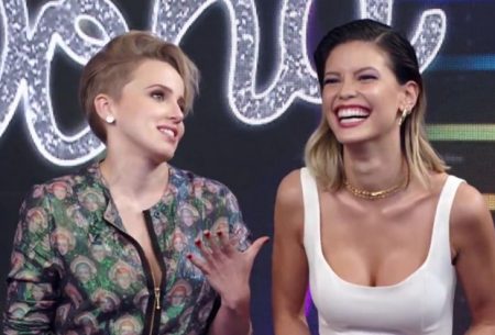 Marcella Rica e Vitória Strada comentam sobre noivado no Domingão do Faustão