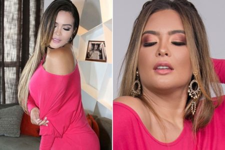 Geisy Arruda põe polêmico vestido cor de rosa e toma atitude inesperada