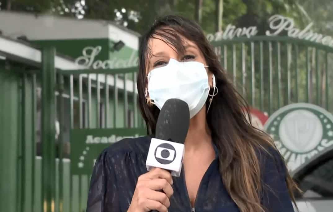 Repórter da Globo é surpreendida por chuva e toma banho ao vivo