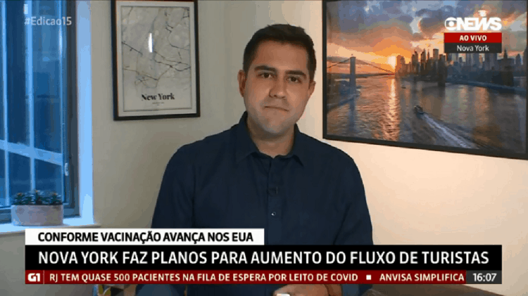 Repórter da GloboNews chora ao ser vacinado e se emociona ao lembrar dos pais