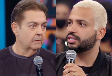 Faustão faz pedido a público sobre Projota em conversa no Domingão