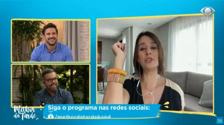 Catia Fonseca apresenta programa de casa após marido contrair a Covid-19